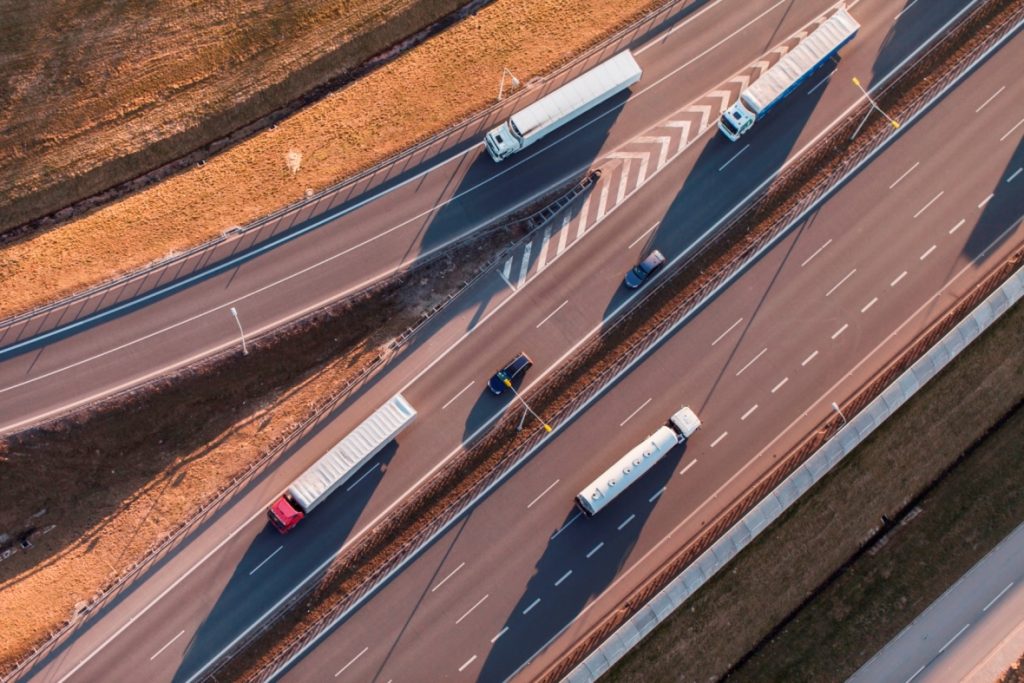 aerial view of highway